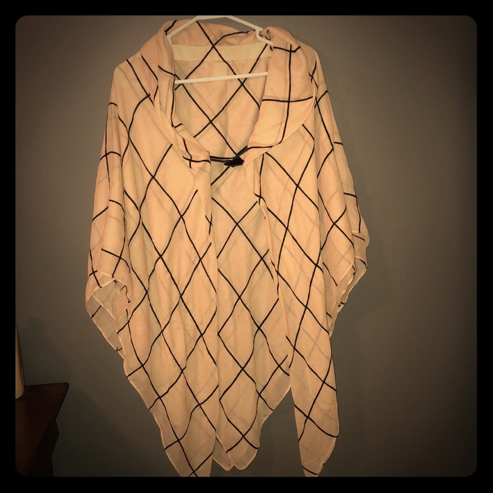Classic Shawl with Faux Leather Clasp